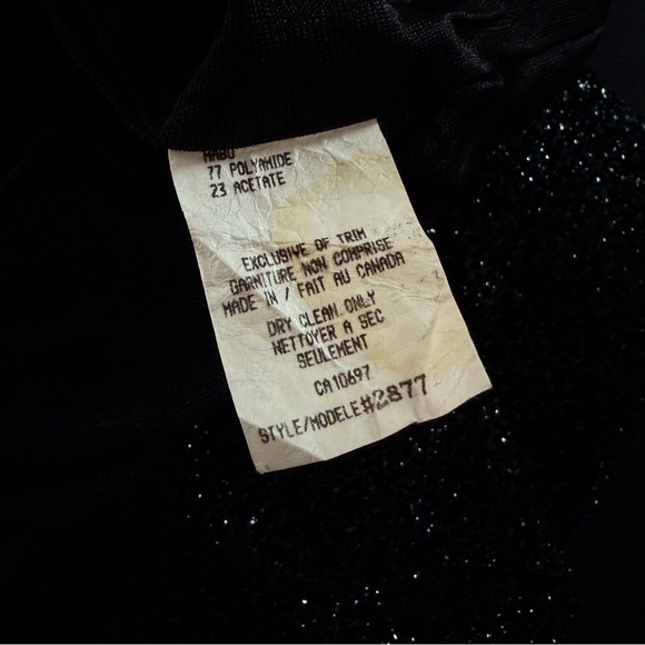 Elegant Black Shimmery Cocktail Dress, Lined - Picture 3 of 8